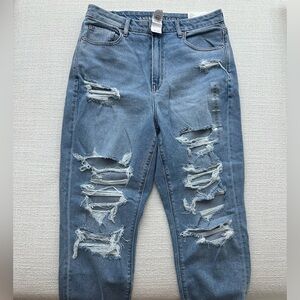 American Eagle Outfitters Blue Boyfriend Jeans Distressed